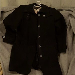 Black Burberry Brit pea coat